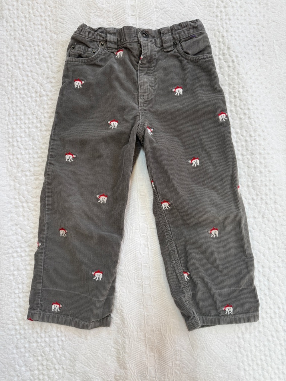 Hartstrings Polar bear Gray Corduroy Pants Boys 4T